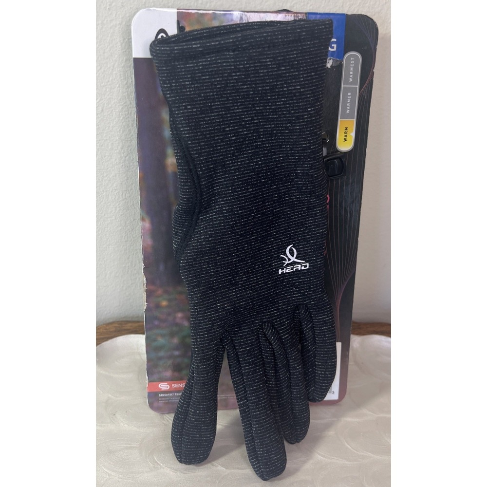 HEAD Women's Touchscreen Running Gloves ThermalGrid Heather Gray Size Large NEW